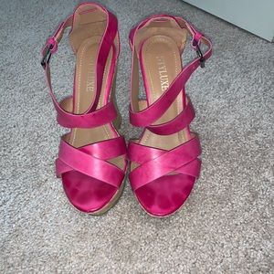 Hot pink wedges